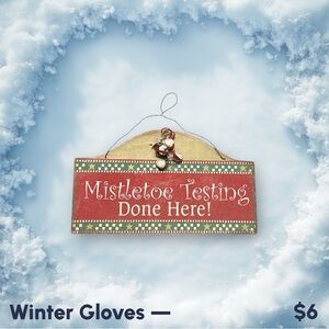 Festive Mistletoe Holiday Sign